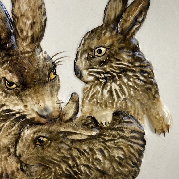 Goebel 1975 Mother Series Plate Signed Hand Painted Relief Bunny Rabbit Hummel - Picture 11 of 16